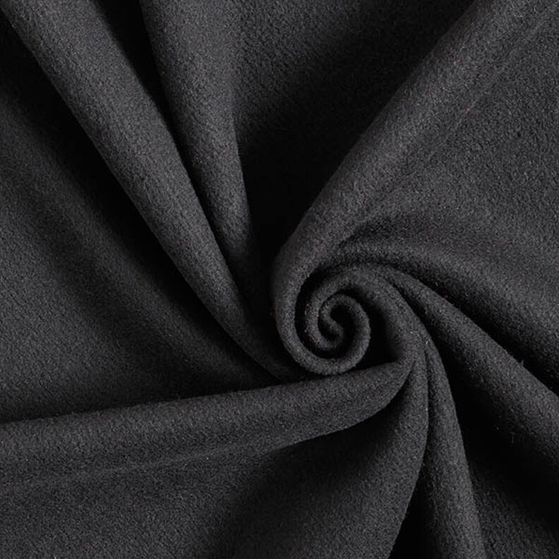 Tecido para sobretudos Mistura de lã Liso – preto,  image number 1