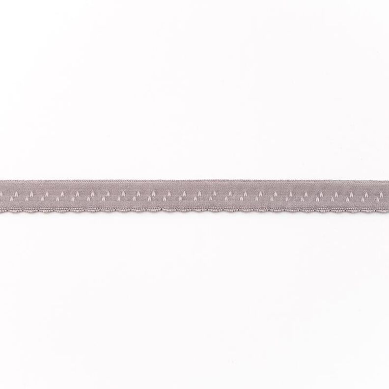 Fita de nastro elástica Renda [12 mm] – cinzento claro,  image number 1