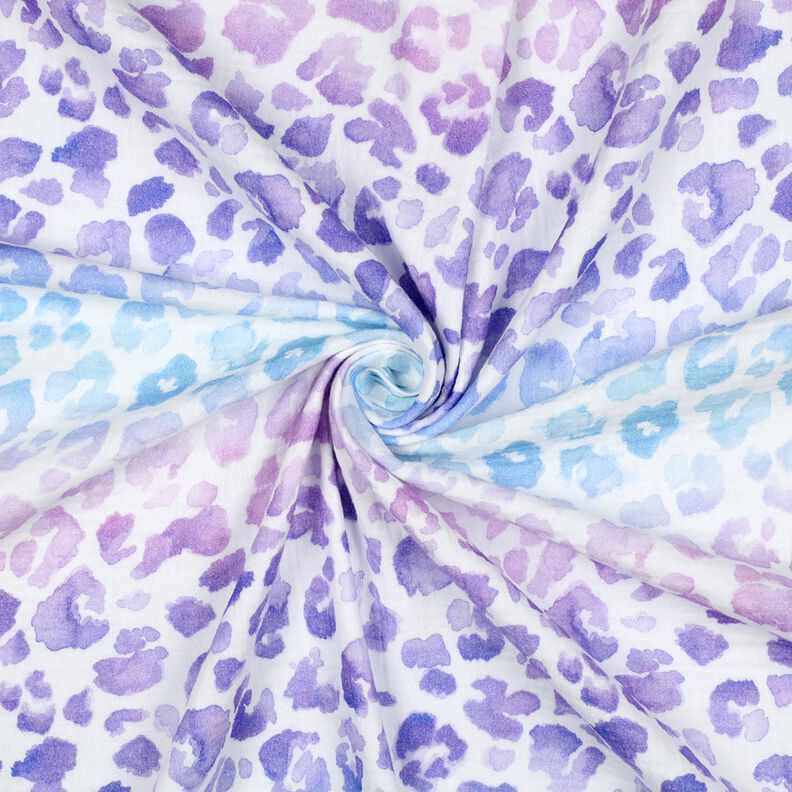 Musselina/ Tecido plissado duplo Gradação de cor Estampado Leo Impressão Digital | Poppy Fabrics –,  image number 3