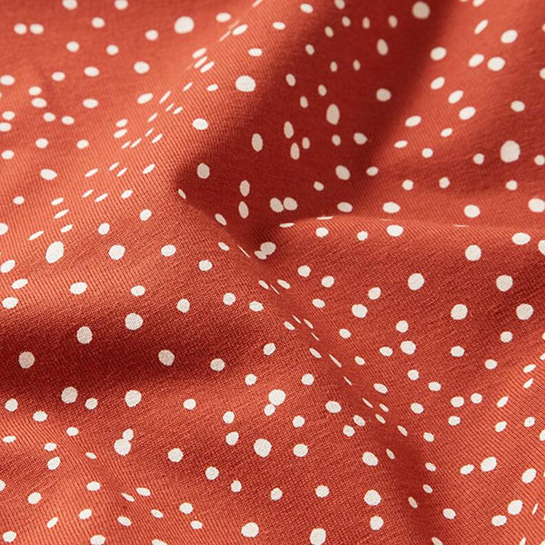 Jersey de algodão Pintas irregulares – terracota,  image number 2