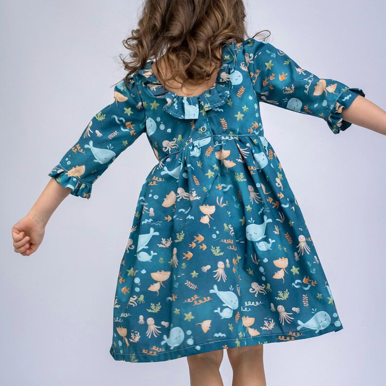 Popelina de algodão Animais marinhos felizes Impressão Digital | Poppy Fabrics – azul-oceano,  image number 6