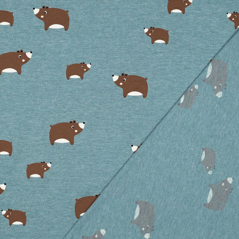 Jersey de algodão Ursos | Poppy Fabrics – cinza claro/castanho,  image number 4