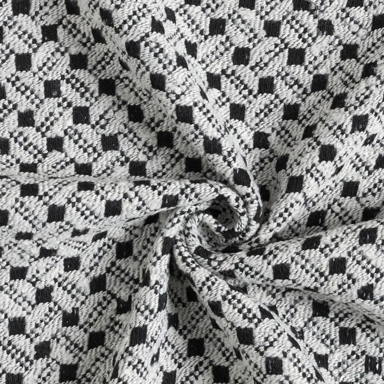 Tecido para sobretudos caixinhas – branco/preto,  image number 4