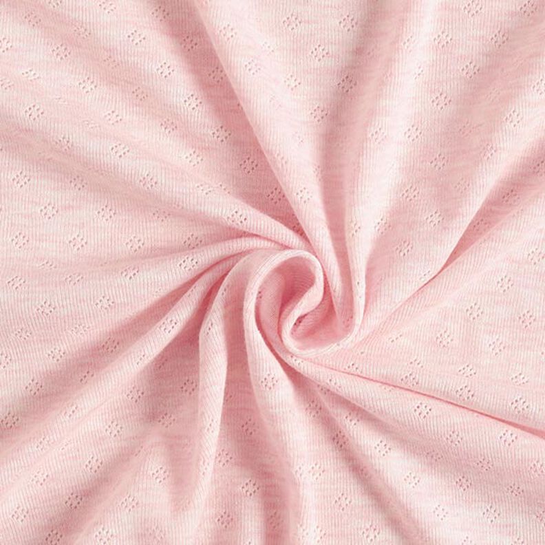 Jersey malha fina com padrão perfurado Melange – rosa-claro,  image number 1