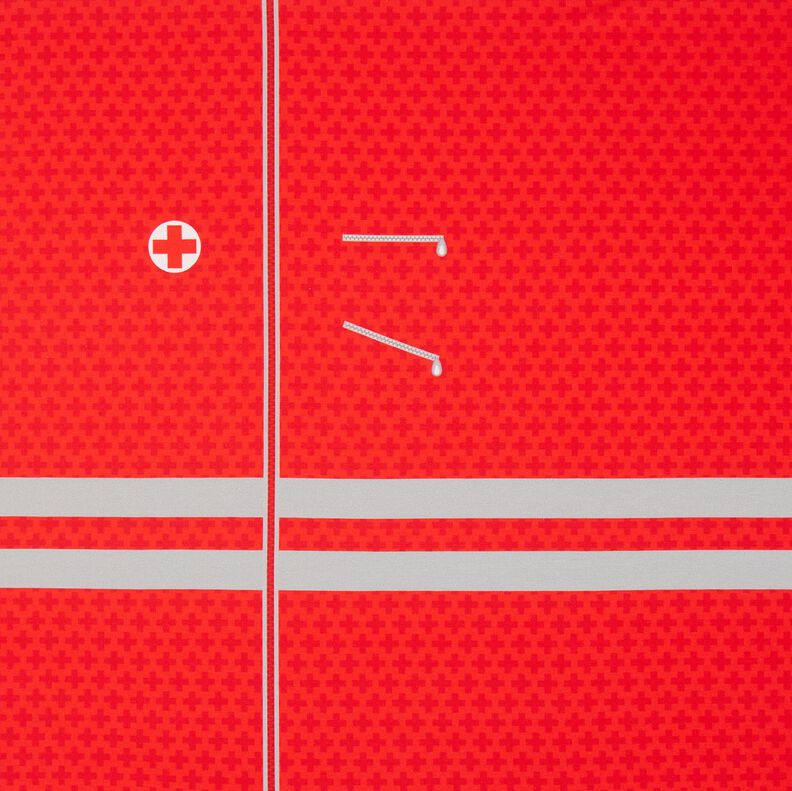 French Terry Barra Quero ser paramédico | Stoff&Liebe – vermelho/cinzento-prateado,  image number 6