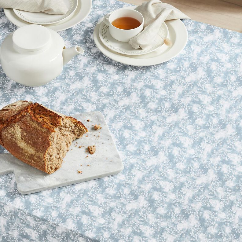 Tecido de algodão Popelina Ramos finos – azul,  image number 7