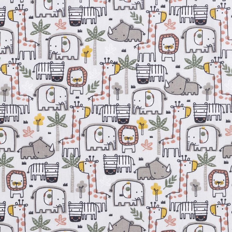 Tecido de algod&atilde;o Cretone Pequenos animais selvagens &ndash; cinzento-prateado,  image number 1