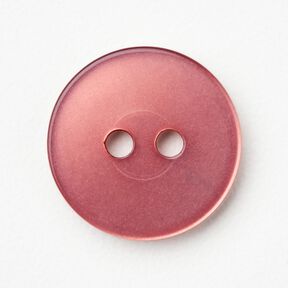 Botão de 2 furos brilhante [Ø 15 mm] – rosa-velho escuro, 