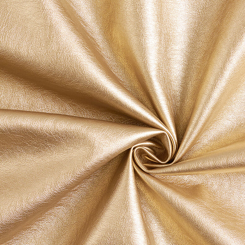 Pele sintética Brilho metálico – dourado metálica,  image number 1