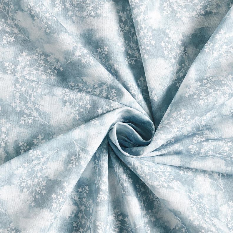 Tecido de algodão Popelina Ramos finos – azul,  image number 3