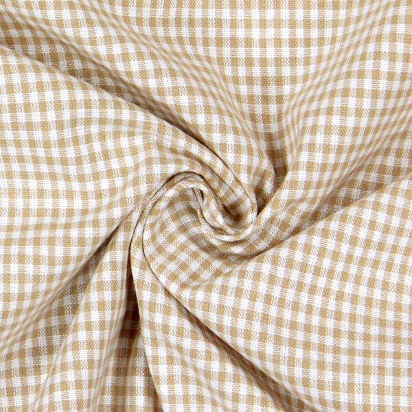 Tecido de algodão Vichy - 0,2 cm – castanho claro,  image number 2