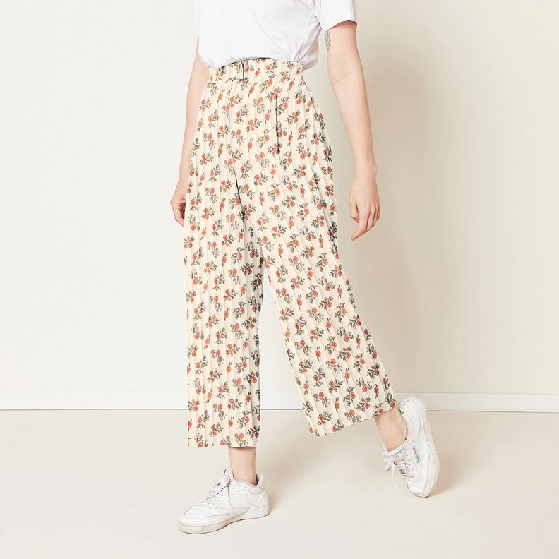 Musselina Tecido acolchoado Flores rom&acirc;nticas &ndash; branco sujo/uvas brancas,  image number 7