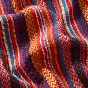 Tecido para decoração Jacquard Riscas Chevron – carmin/verde, 