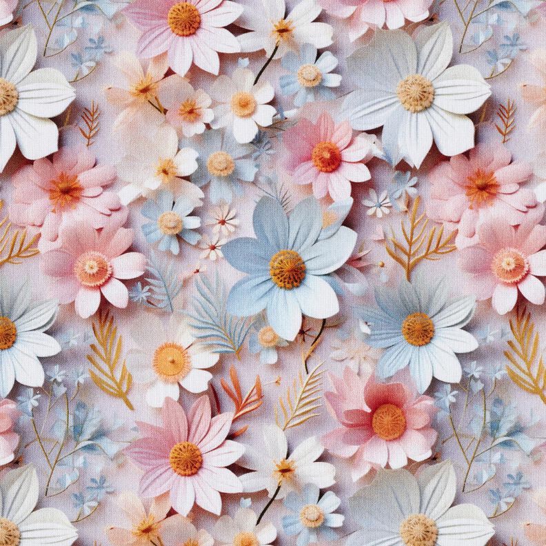 Popelina de algodão Flores de papel Impressão Digital – rosa-velho claro,  image number 1
