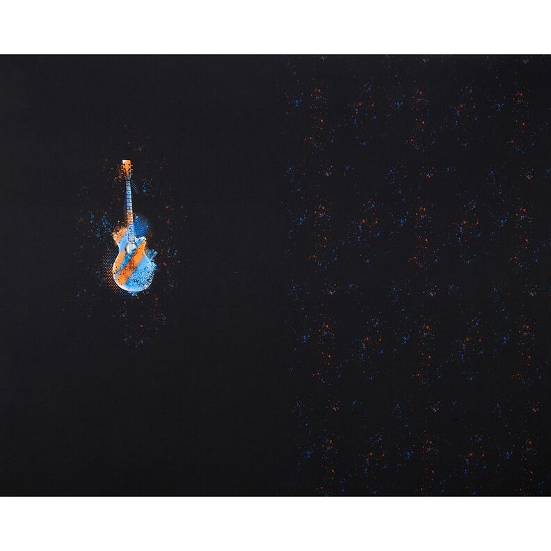 Jersey de algodão Barra Guitarra | Glitzerpüppi – preto/laranja,  image number 5