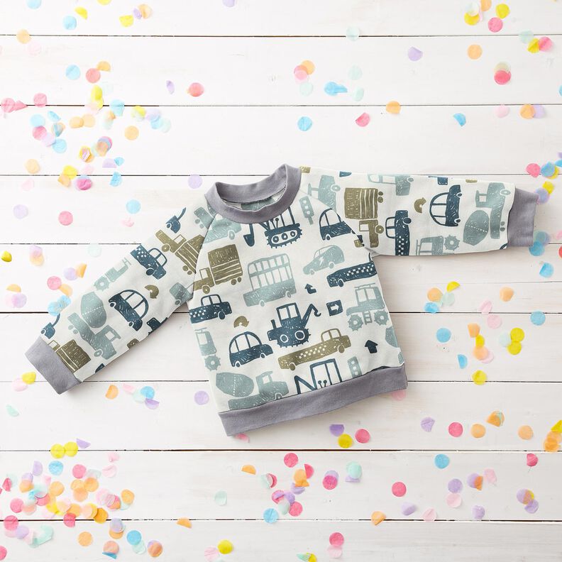 French Terry Sweat de ver&atilde;o Carros rabiscados &ndash; branco/azul,  image number 7