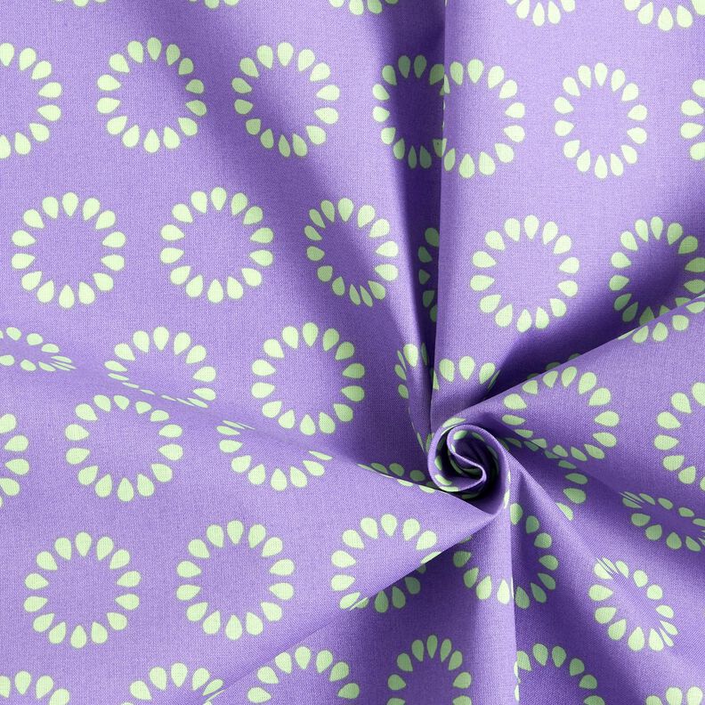Algodão revestido Círculos coloridos – lavanda/verde folhas de maio,  image number 3