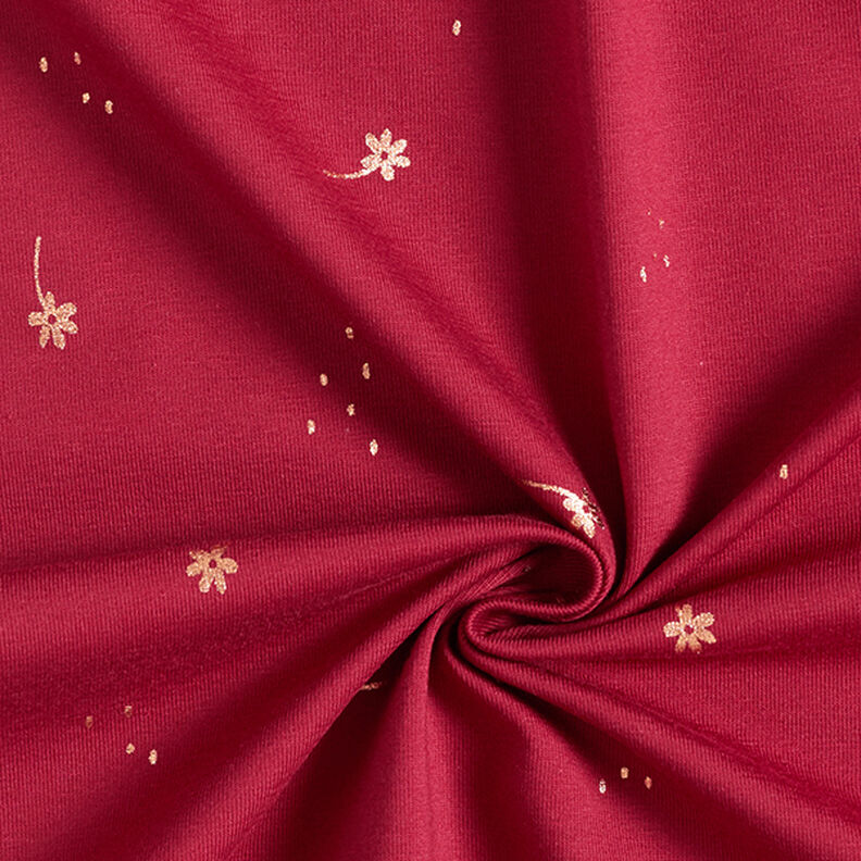 Jersey de algodão Flores Estampado prateado – bordô/cobre,  image number 3