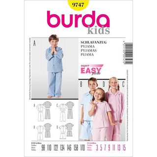 Pijama de criança, Burda 9747, 