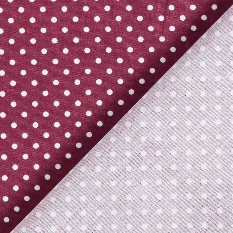 Popelina de algodão Mini Polka Dots – bordô/branco,  image number 4
