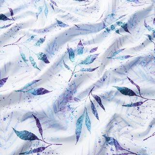 Jersey de algodão Magia das folhas | Glitzerpüppi – lilás, 