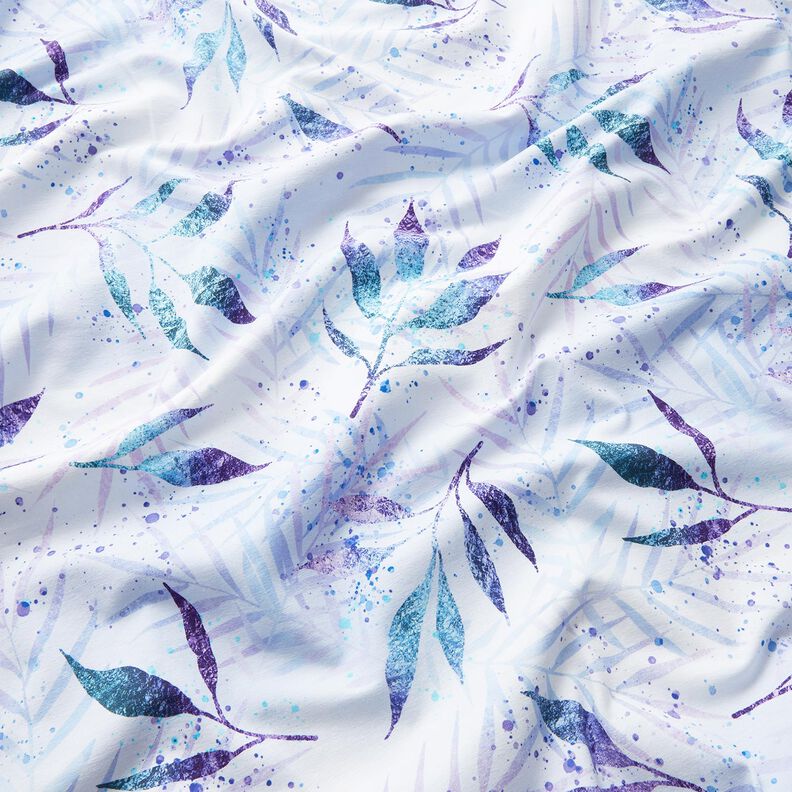 Jersey de algodão Magia das folhas | Glitzerpüppi – lilás,  image number 1