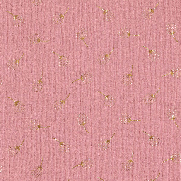 Musselina/ Tecido plissado duplo Dentes-de-leão Brilho – rosa-velho escuro/dourado,  image number 1
