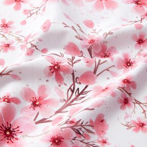 Jersey de algodão Flores de cerejeira | Glitzerpüppi – branco, 