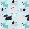 Tecido de algodão Cretone Cães abstratos – azul-celeste/rosé,  thumbnail number 1
