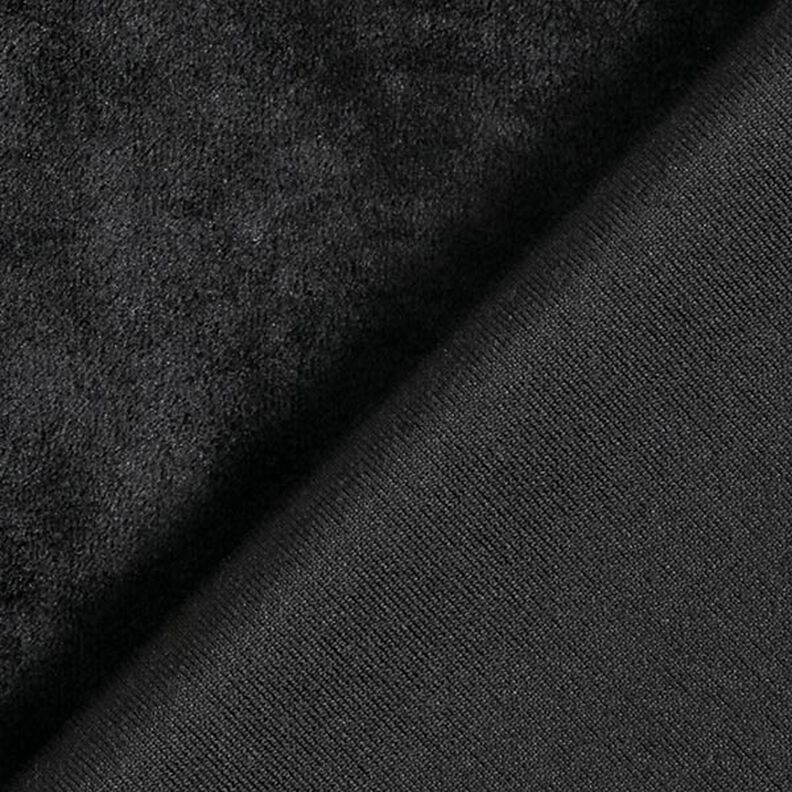 Tecido aveludado Nicki Liso – preto,  image number 3