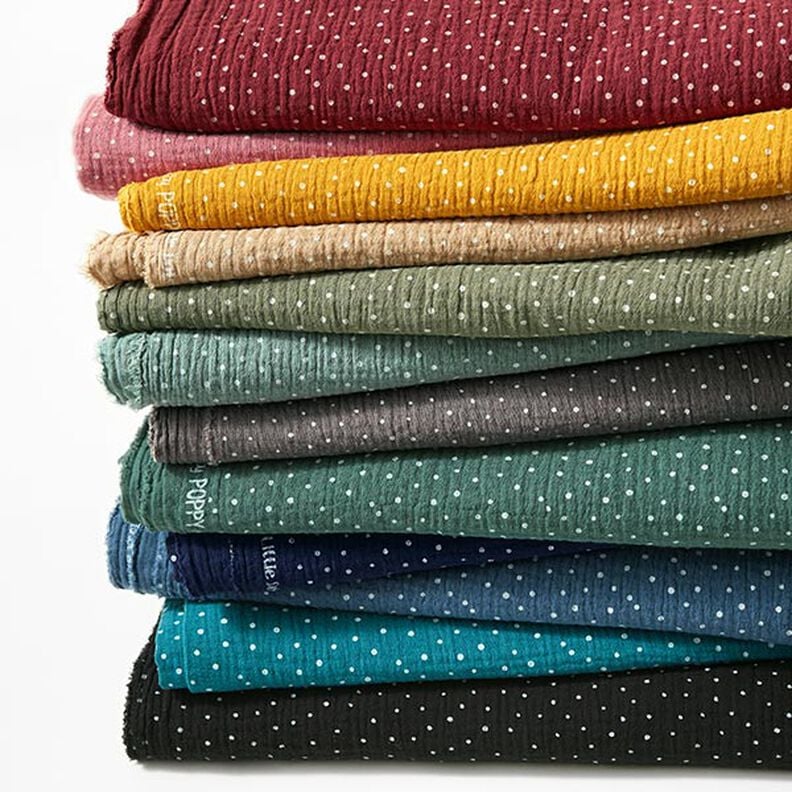 Musselina/ Tecido plissado duplo Pintinhas &ndash; rosa emba&ccedil;ado/branco,  image number 5