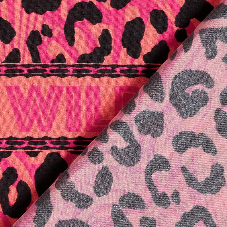 Viscose Voile Leo e flores Design de rebordo Barra – pink/laranja,  image number 5