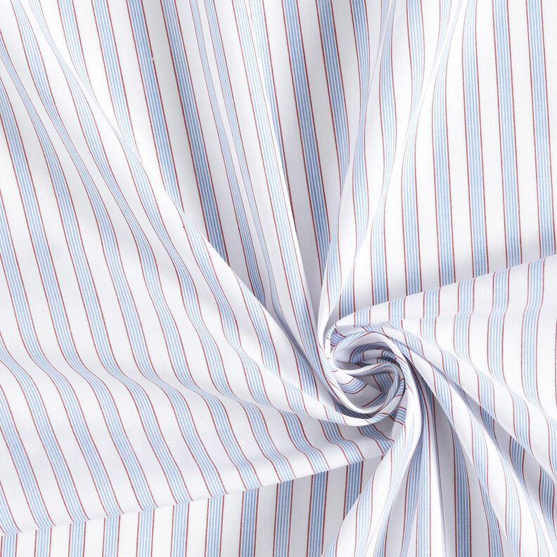 Tecido de algodão Riscas bicolores – branco/azul claro,  image number 3