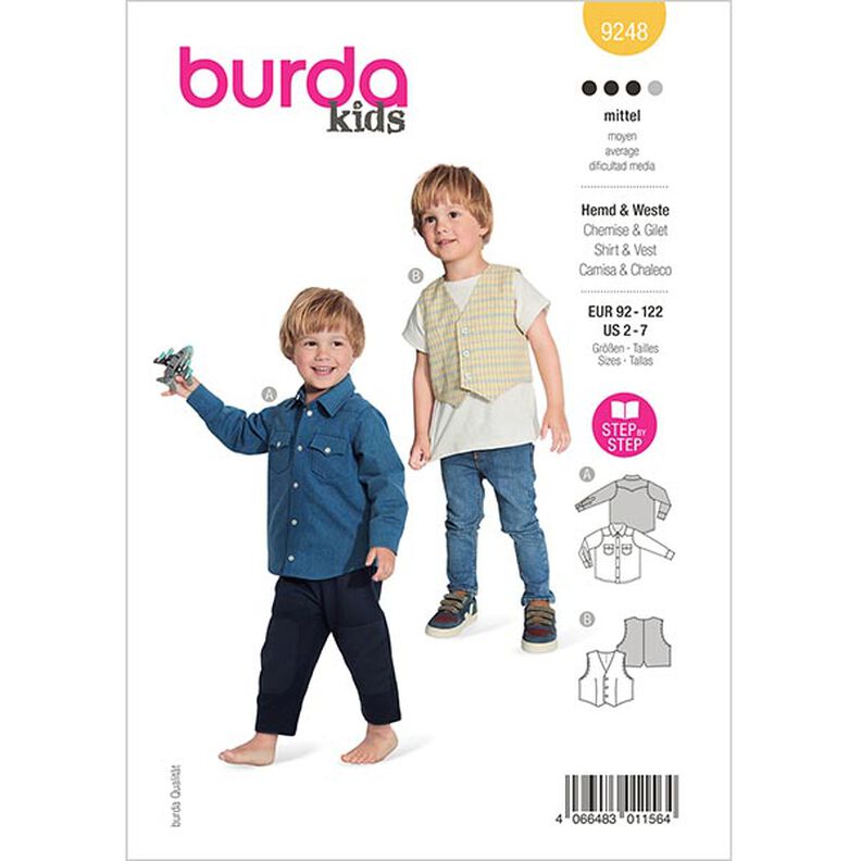 Camisa/colete  | Burda 9248 | 92-122,  image number 1