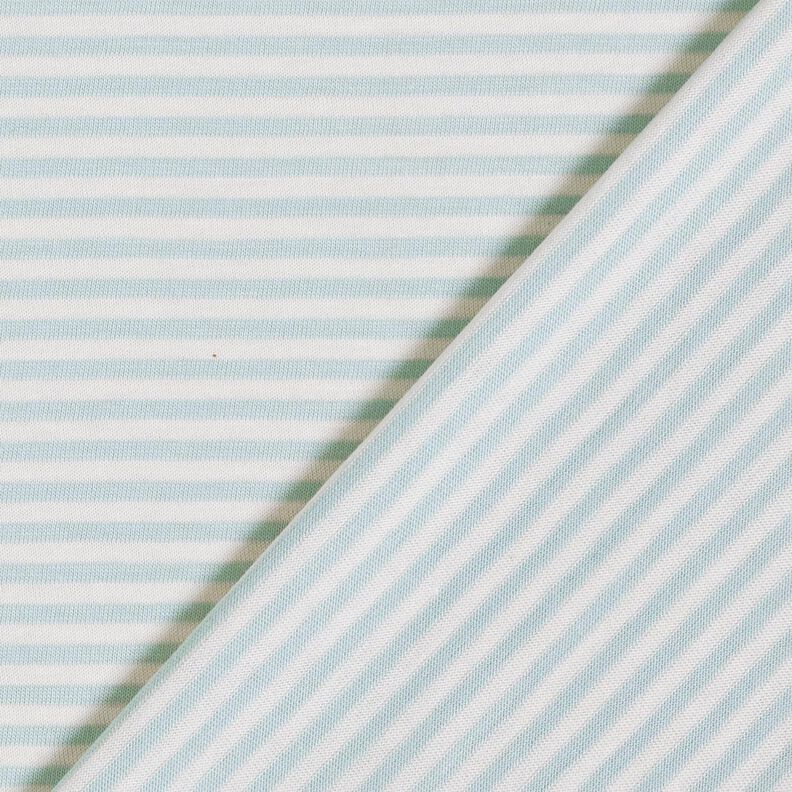 Jersey de algodão Riscas estreitas – branco sujo/menta clara,  image number 3