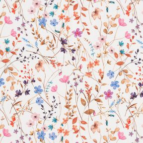 GOTS French Terry Sweat de verão Mar de flores secas Impressão Digital – marfim, 