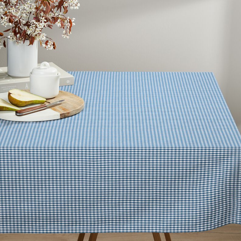 Tecido de algodão Xadrez Vichy 0,5 cm – azul ganga/branco,  image number 7