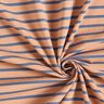 Jersey de algodão Riscas estreitas e largas – cobre/azul ganga,  thumbnail number 3