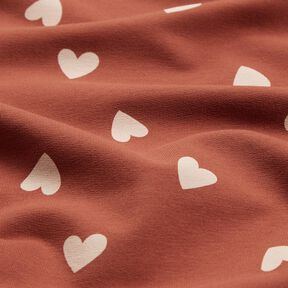 French Terry Sweat de ver&atilde;o Cora&ccedil;&otilde;es dispersos &ndash; vermelho escuro, 