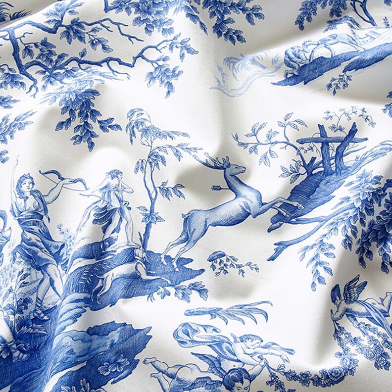 Tecido para decoração Lona Antigo 280 cm – azul real/branco,  image number 2