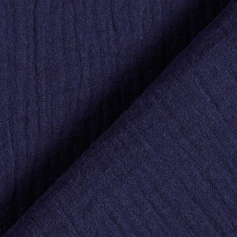 GOTS Musselina/ Tecido plissado duplo | Tula – azul-marinho,  image number 4