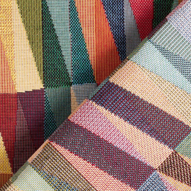 Tecido para decoração Gobelina Ziguezague gráfico – bege claro/carmin,  image number 4