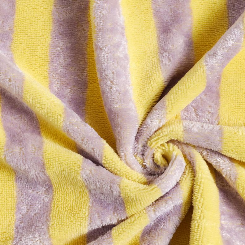 Tecido turco Bambu Riscas grossas – amarelo/lilás,  image number 4