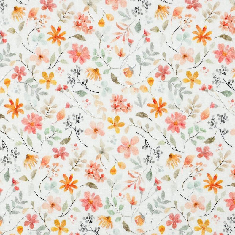 Musselina/ Tecido plissado duplo Prado de flores colorido Impressão Digital | Poppy Fabrics –,  image number 1