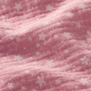 Musselina/ Tecido plissado duplo Pequenas estrelas – rosa, 