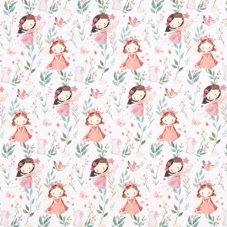 Popelina de algodão Fadas das flores Impressão Digital – marfim,  image number 1