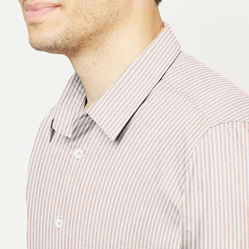 Anarruga Riscas de mistura de algodão – bege/branco sujo | Retalho 90cm,  image number 6