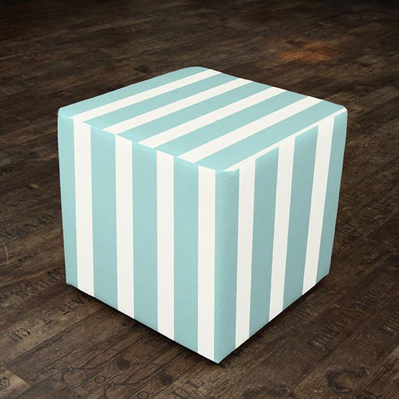 Tecido para exteriores Acrisol Listado – branco sujo/turquesa,  image number 6