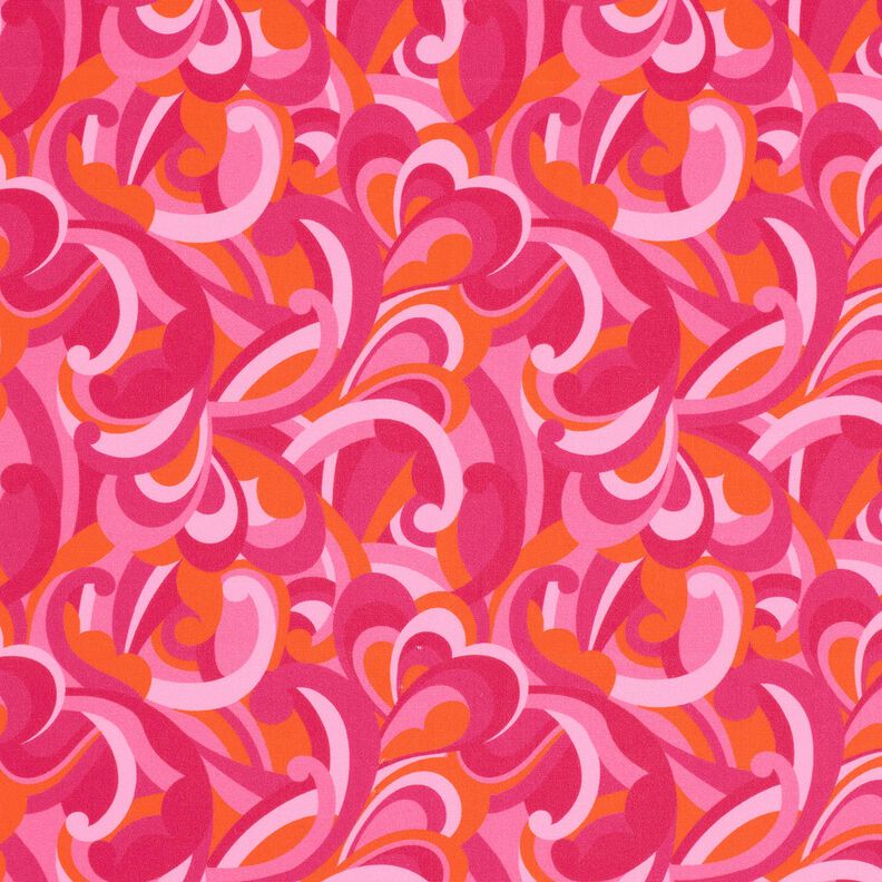 Tecido para fatos de banho Laços abstratos – rosa intenso/laranja,  image number 1