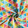 Tecido para decoração Meio linho Panamá Triângulos coloridos – branco,  thumbnail number 3